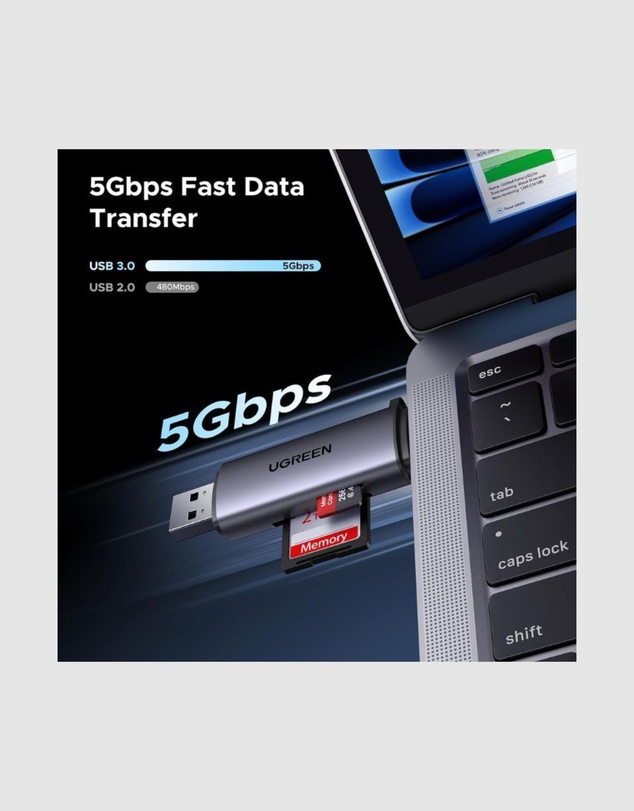 Ugreen - UGREEN USB-C SD MicroSD Card Reader 5Gbps