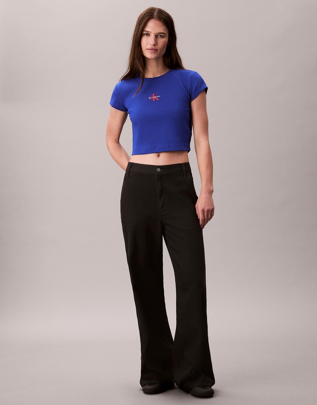Calvin Klein Jeans - Monogram Logo Ribbed Baby Tee