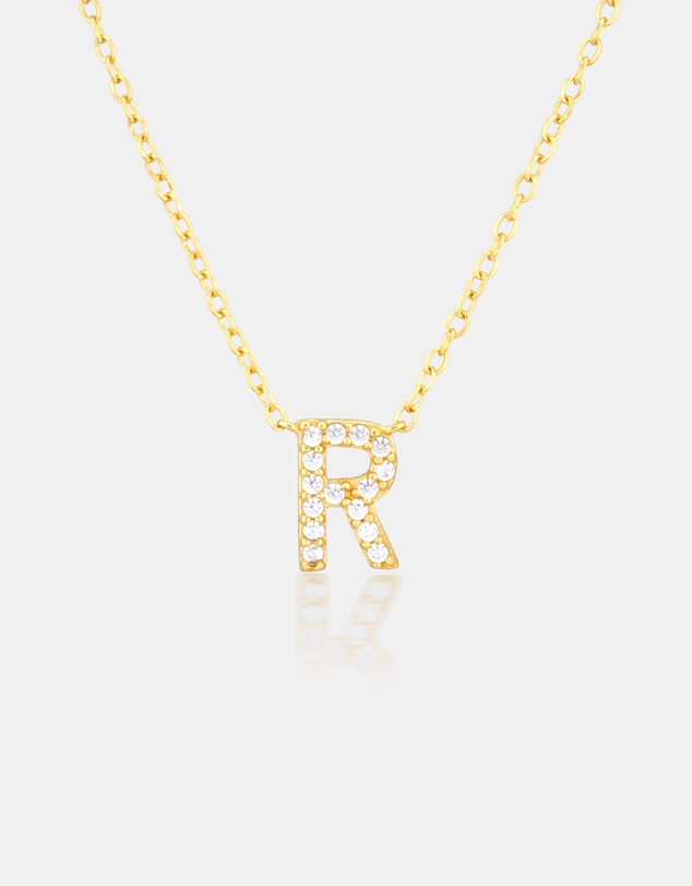 The Silver Collective - A-Z Letter Necklace - R
