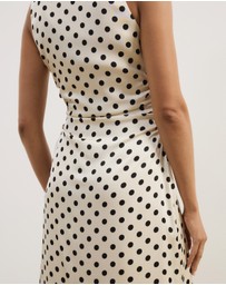 Atmos&Here - Lowen Satin Polka Dot Midi Dress