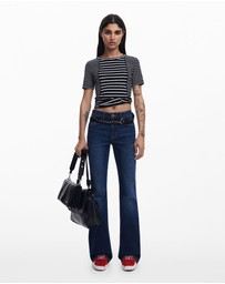 Desigual - Uneven striped T-shirt