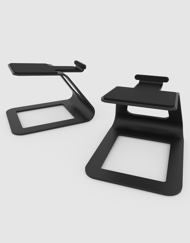 iWorld - Kanto SE2 Elevated Desktop Speaker Stands for Small Speakers - Pair, Black