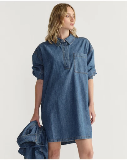 Decjuba - D-Luxe Chambray Stitch Dress