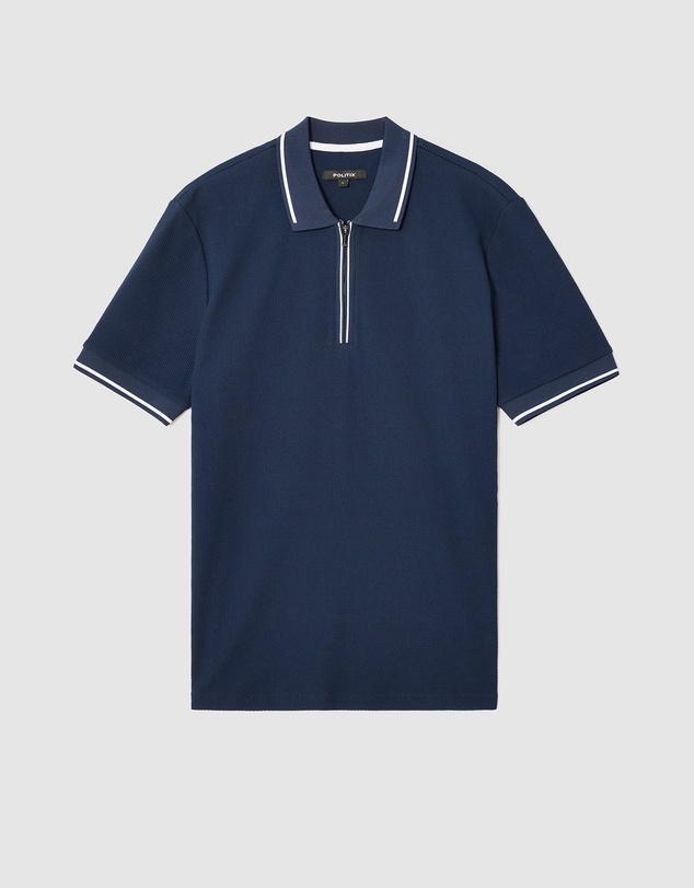 Politix - Morgan Textured Zip-up Polo