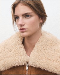 M.N.G - Faux-Shearling Suede Jacket