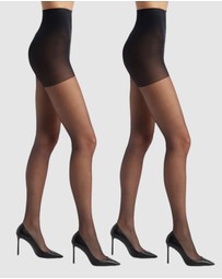 High Heel Jungle - Sheer Magic Ultra Sheer Tear Resistant Tights - Black - Two Pack - Medium/ Large/ Tall