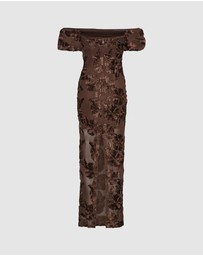 ROTATE - Flower Mesh Maxi Dress