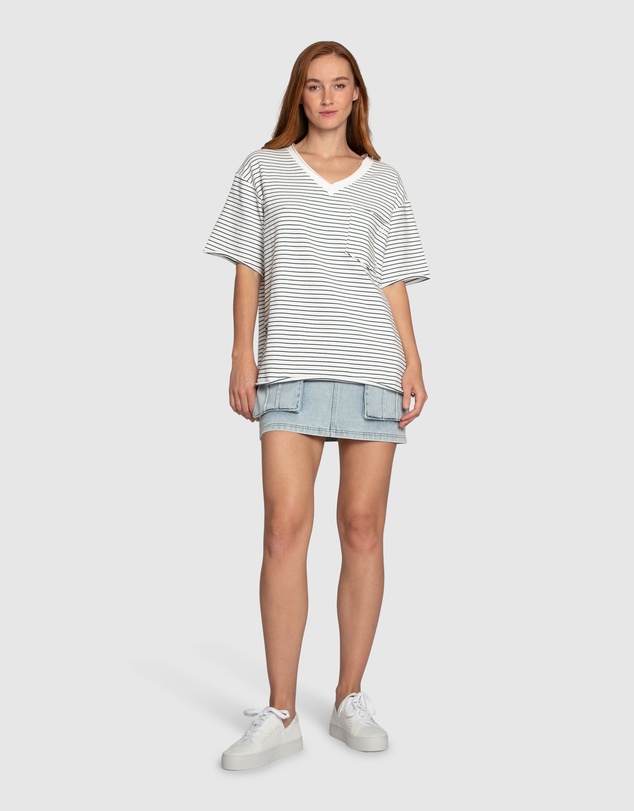 Belle & Bloom - Brave Soul Oversized Striped T-Shirt