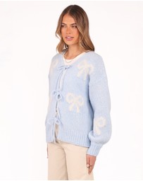 Petal & Pup - Vienna Bow Cardigan - Pale Blue