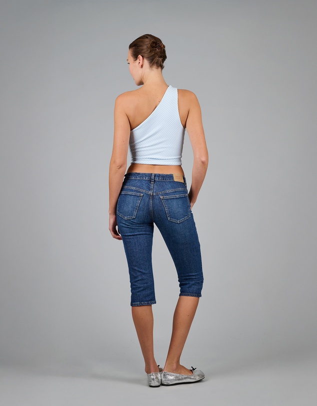 Love and Nostalgia - Roller Girl Top - Light Blue / White