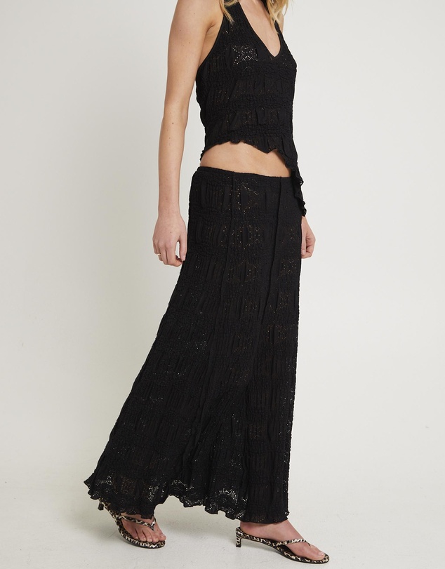 Subtitled - Amore Asymmetrical Textured Maxi Skirt