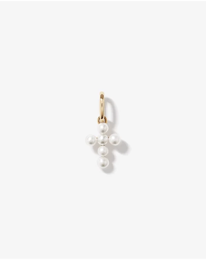 Michael Hill - Cultured Freshwater Pearl Cross Pendant in 10kt Yellow Gold