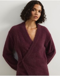 Atmos&Here - Cara Asymmetric Buttoned Knit Cardigan