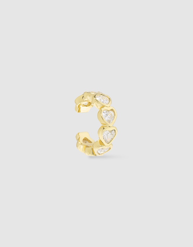 Wanderlust + Co - Heart Bezel Gold 9mm Ear Cuff