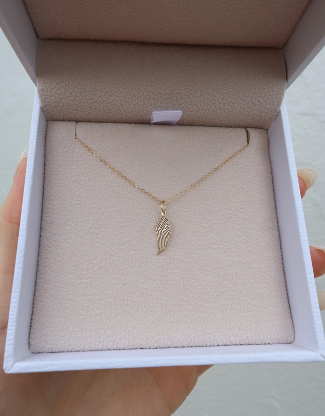 Luna Rae - Solid Gold - Angel Wing Necklace