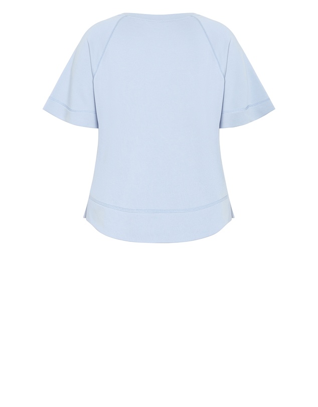 City Chic - Plus size Raglan Sweat Top - powder blue