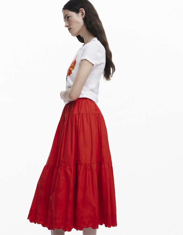 Desigual - Layered broderie detail Skirt