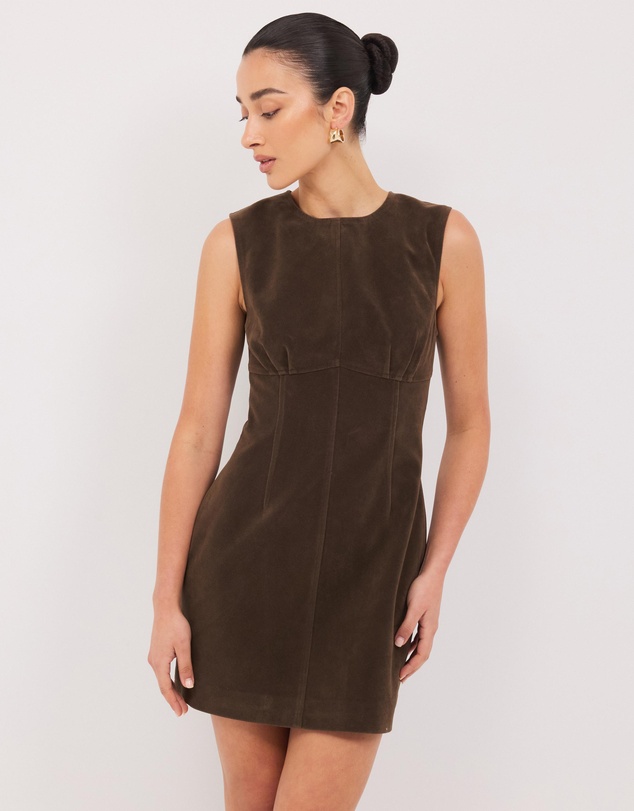 Calli - Maslow Faux Suede Mini Dress