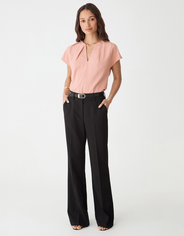 Forcast - Jane Pleated Neck Top