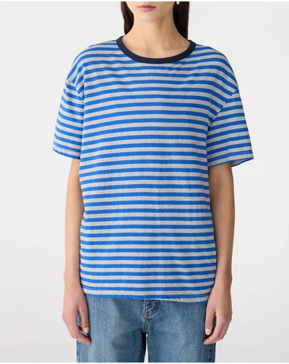 Bassike - Stripe Boyfriend T-Shirt
