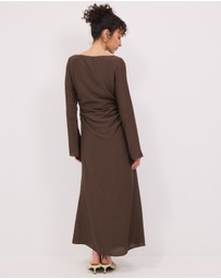 Calli - Lydia LS Ruched Midi Dress