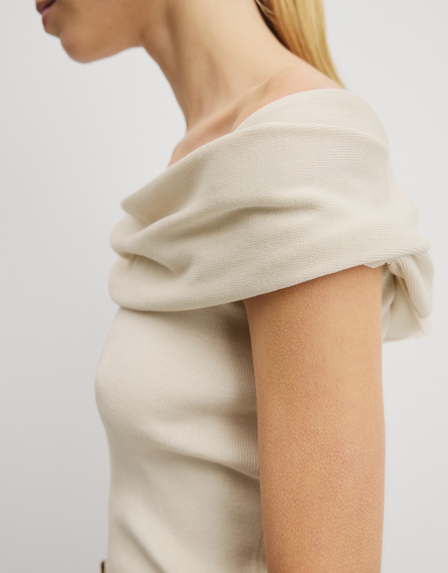 Country Road - Fold Over Knit Top