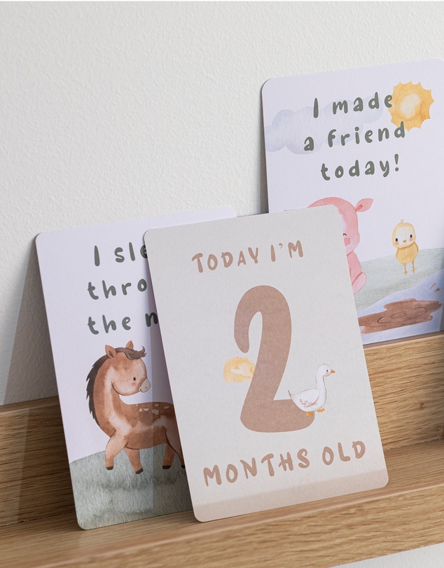 Living Textiles - Milestone Cards - Tractor Ride