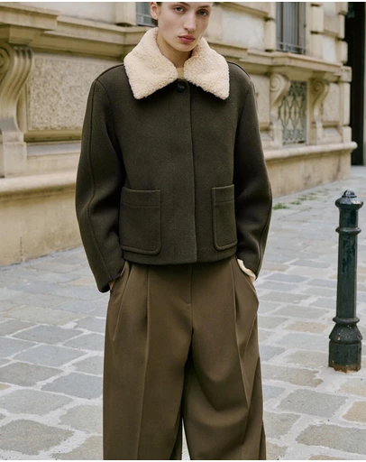 M.N.G - Wide-Leg Mid-Rise Pleated Trousers
