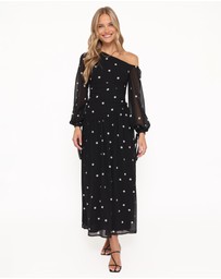 Petal & Pup - Levine Maxi Dress - Black Polka Dot