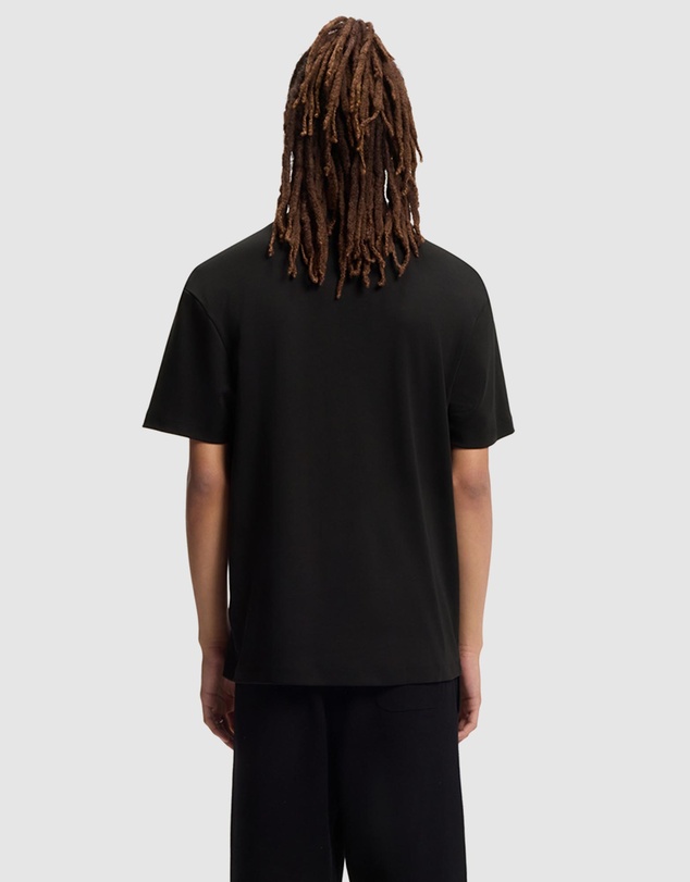 HUGO - Interlock-Cotton T-Shirt With Metallic Stacked-Logo Badge