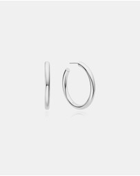 Ania Haie - Ania Haie Silver Classic Tube Large Hoop Earrings