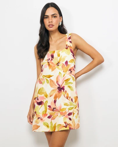 AERE - Mili Linen Trapeze Mini Dress