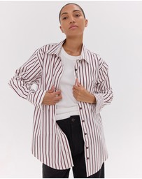 Cloth & Co. - The Dropped Yoke Shirt | Mahogany & White