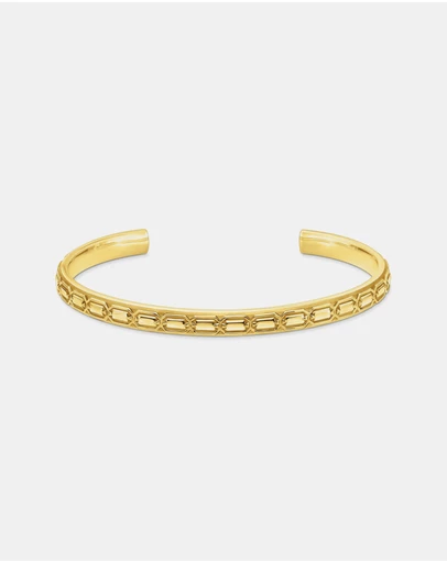THOMAS SABO - Gold Slim Bangle with Crocodile Detailing