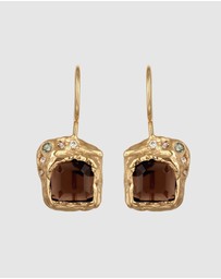 Haze & Glory - ICONIC EXCLUSIVE - Earrings Hanger Quartz Topaz Tourmaline 925 Sterling Silver Gold-Plated