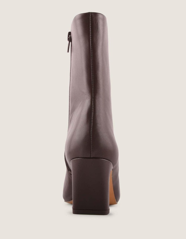 Shelly Shen - Atlas Heel Ankle Boots Brown Leather