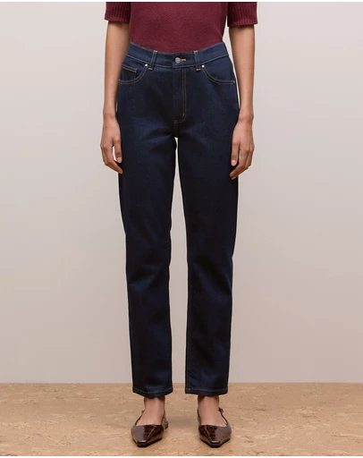 Trenery - Mid Rise Straight Leg Jean in Dark Indigo