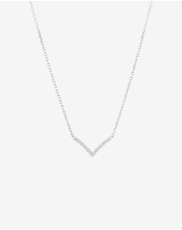 Michael Hill - Chevron Necklace with 0.05 Carat TW Diamonds in Sterling Silver