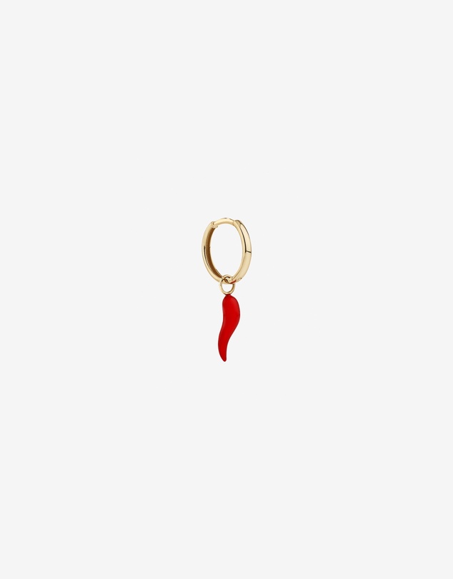 Michael Hill - Red Cornicello Single Earring Charm in 10kt Yellow Gold