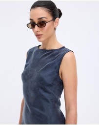 Minima Esenciales - Florence Cupro Lace Up Back Midi Dress