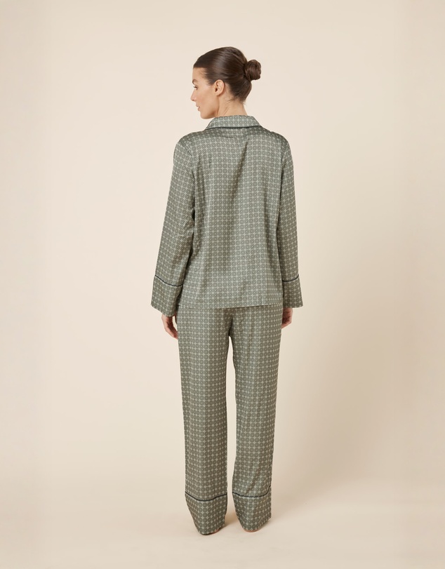 Gingerlilly - Kienna Geo Printed Silky Satin PJ Set