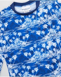 Bluesalt Beachwear - Hawaiian Palms Long Sleeve Rash Top and Matching Jammer Pant Set