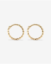 Michael Hill - 13.5mm Large Beaded Huggie Earrings in 10kt Yellow Gold