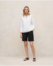 Trenery - Stretch Cotton Tailored Short in Black