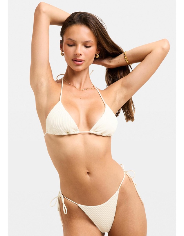 Subtitled - Rib Halter Triangle Bikini Top