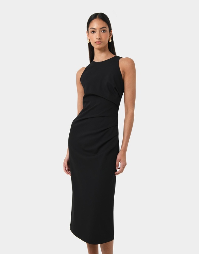 Forcast - Leah Side Ruched Midi Dress