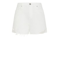 City Chic - Plus size Shannah Denim Rip Short - ivory