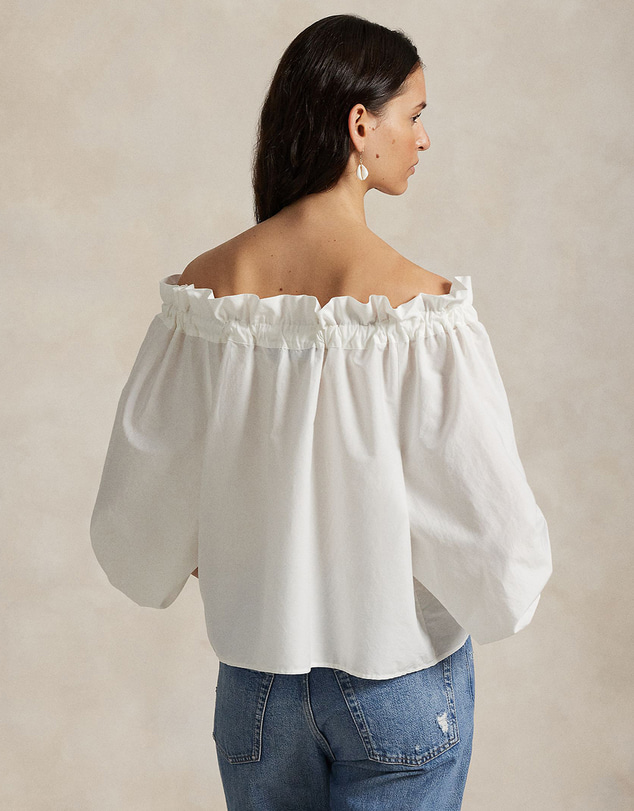 Polo Ralph Lauren - Off-The-Shoulder Cotton-Silk Blouse
