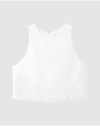 M.N.G - Embroidered Broderie Anglaise Top