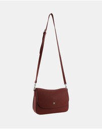 Pierre Cardin - Pierre Cardin Ladies Leather Flap Over Crossbody Bag